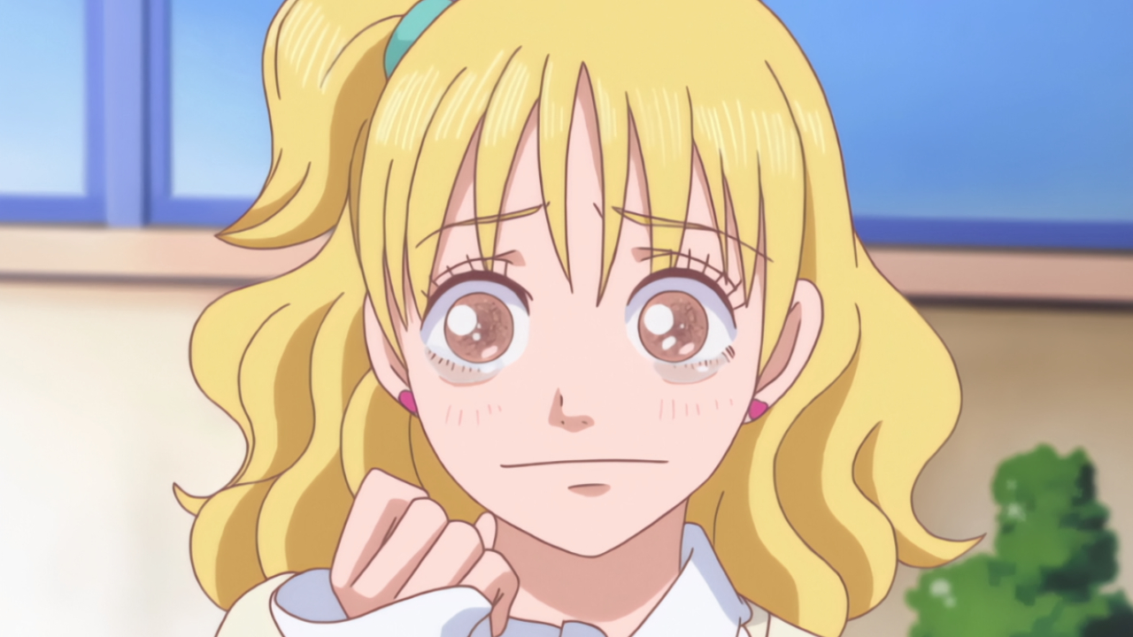 A picture showing trans character Seiko from Lovely Complex with tears in her eyes.